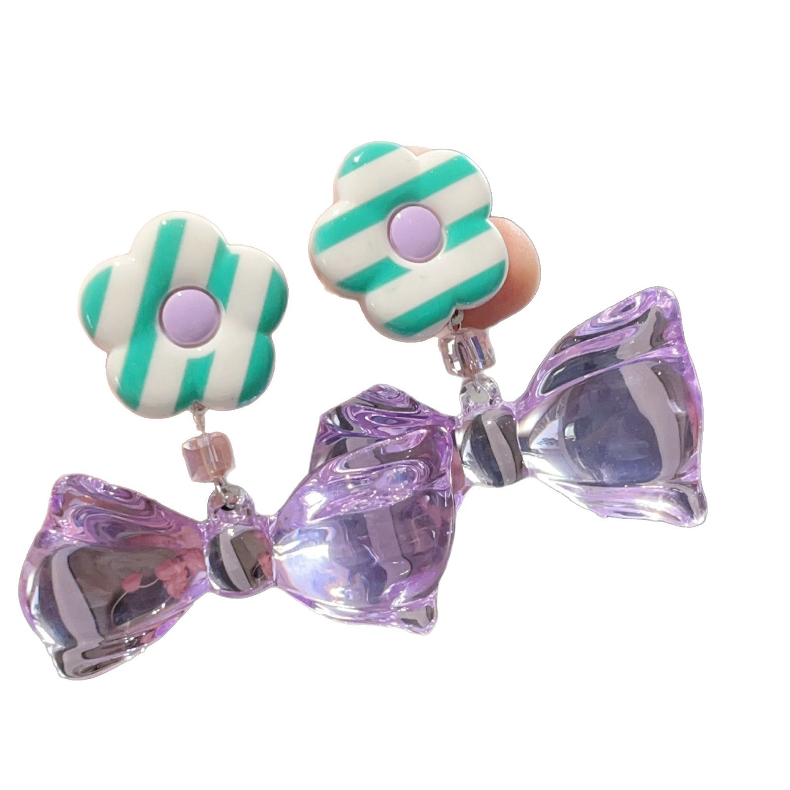 Wholesale Girls'  colorful transparent crystal ear clips
